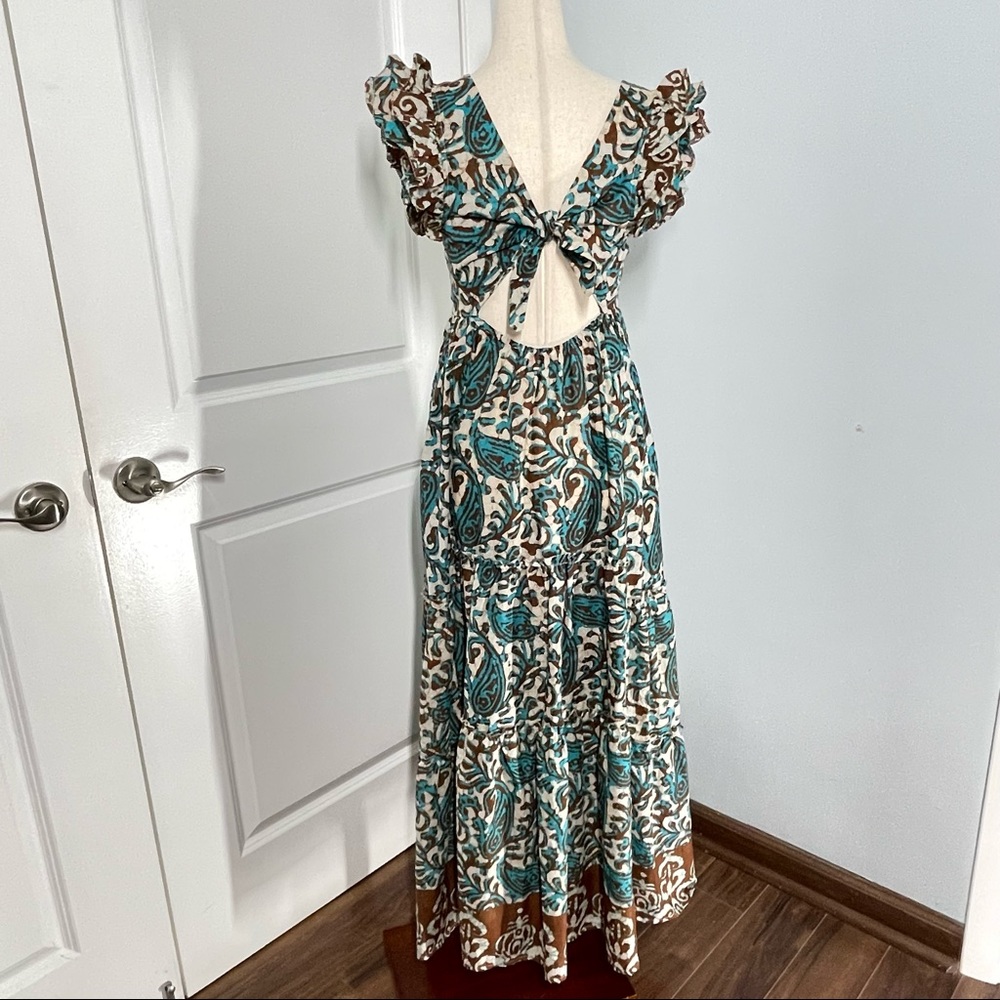 House of Harlow 1960 Teal Brown open back dress size XS NWT - Picture 14 of 15